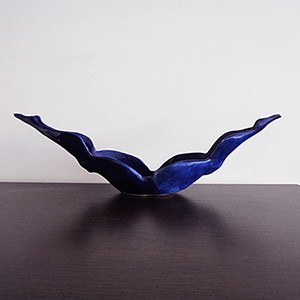 Blue glazed decorative ceramic vase